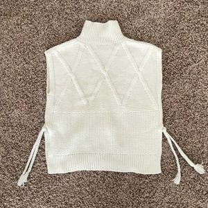 Madewell XS White Short Sleeve Turtleneck Sweater